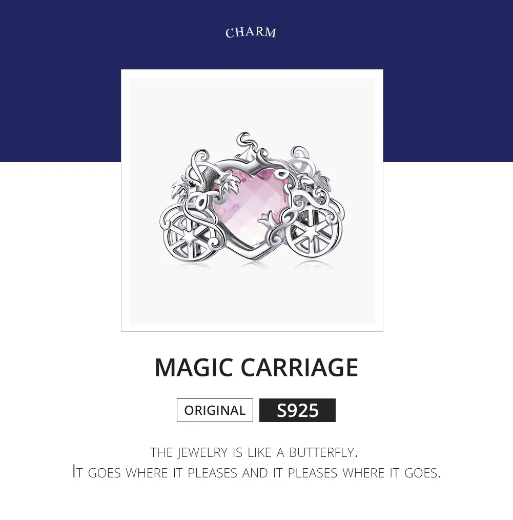 Pandora Style Sølv Magic Carriage Charm - BSC412