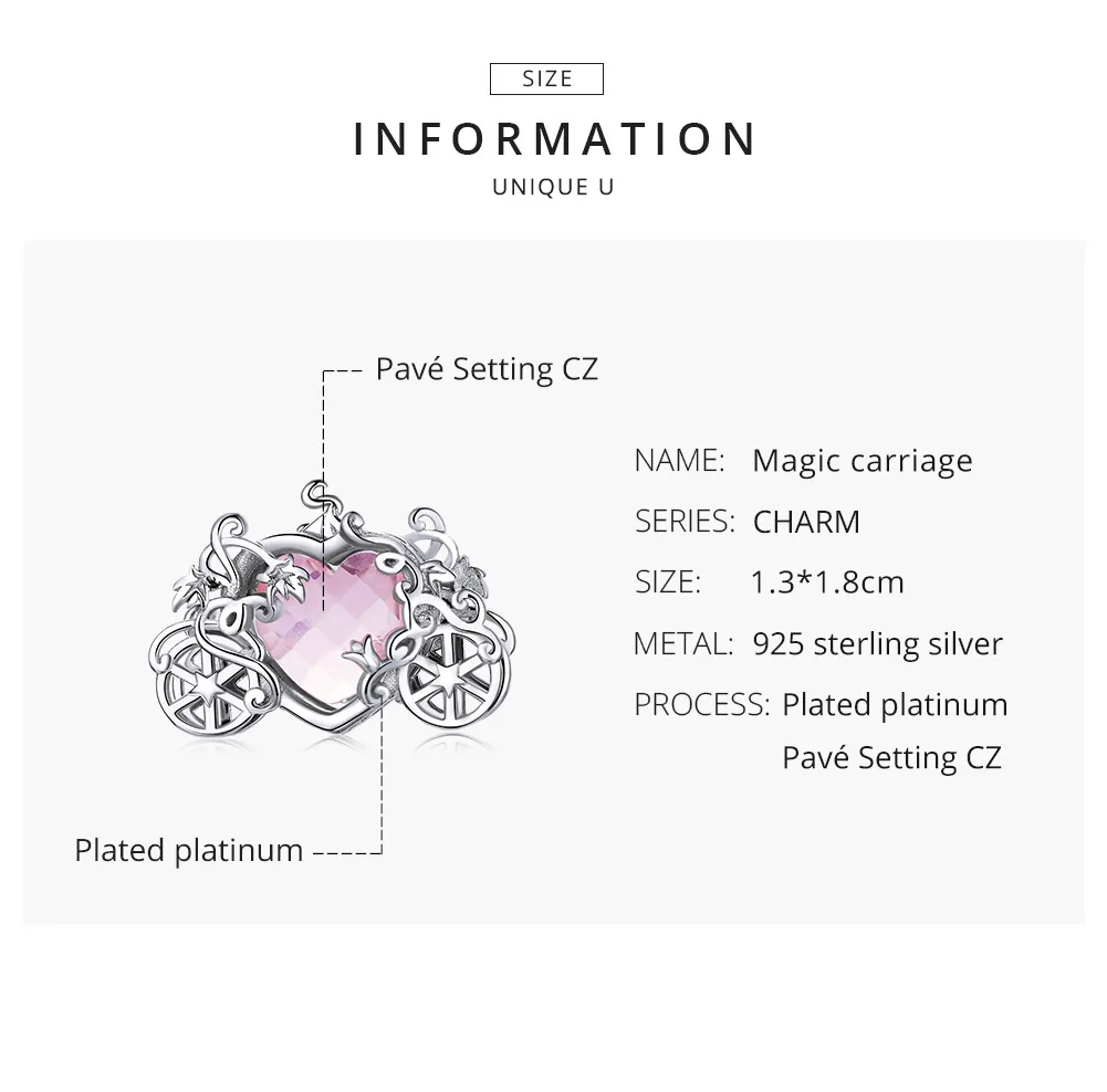 Pandora Style Sølv Magic Carriage Charm - BSC412