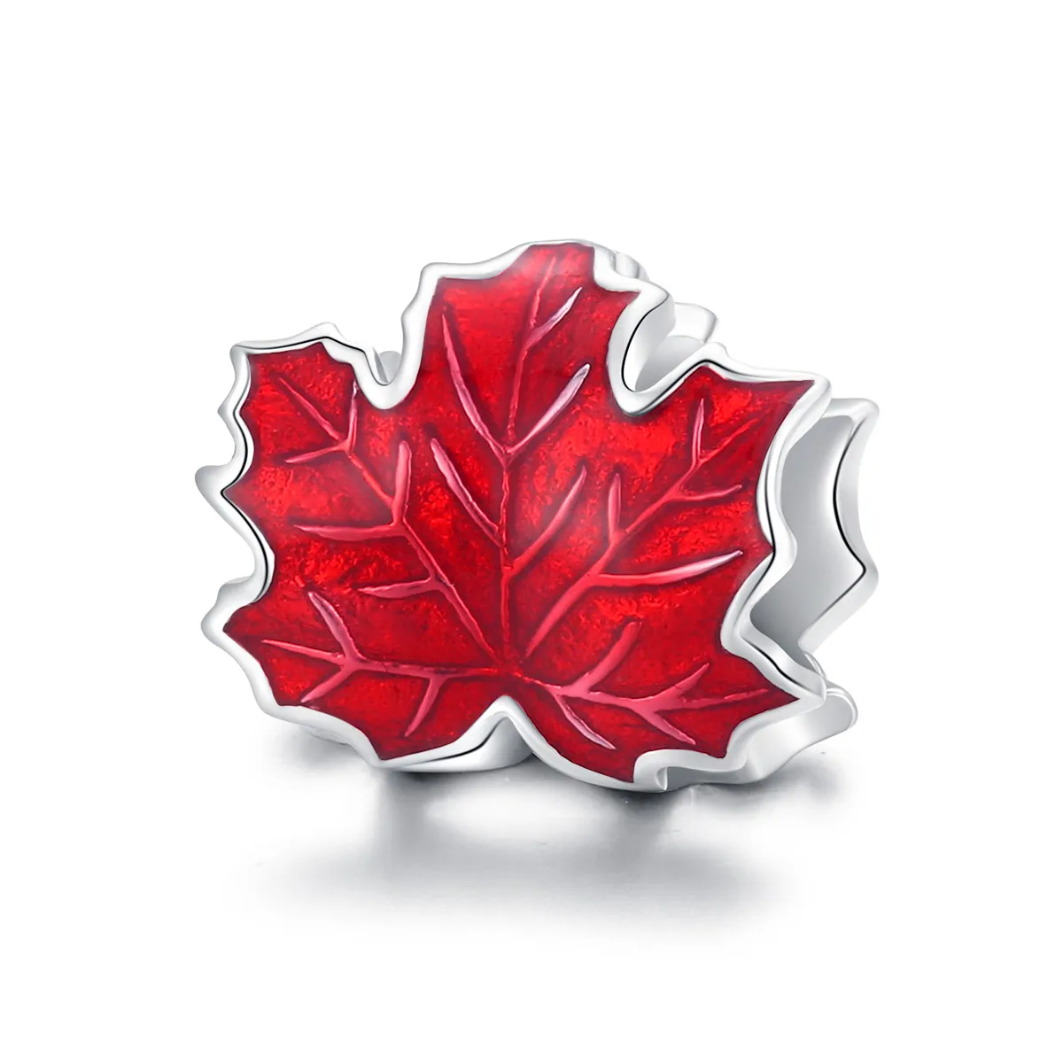 pandora style sølv maple leaf charm bsc335