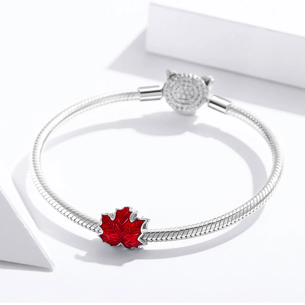 Pandora Style Sølv Maple Leaf Charm - BSC335