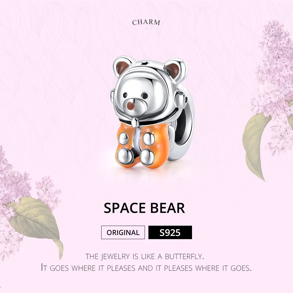 Pandora Style Sølv Space Bear Charm - SCC1693