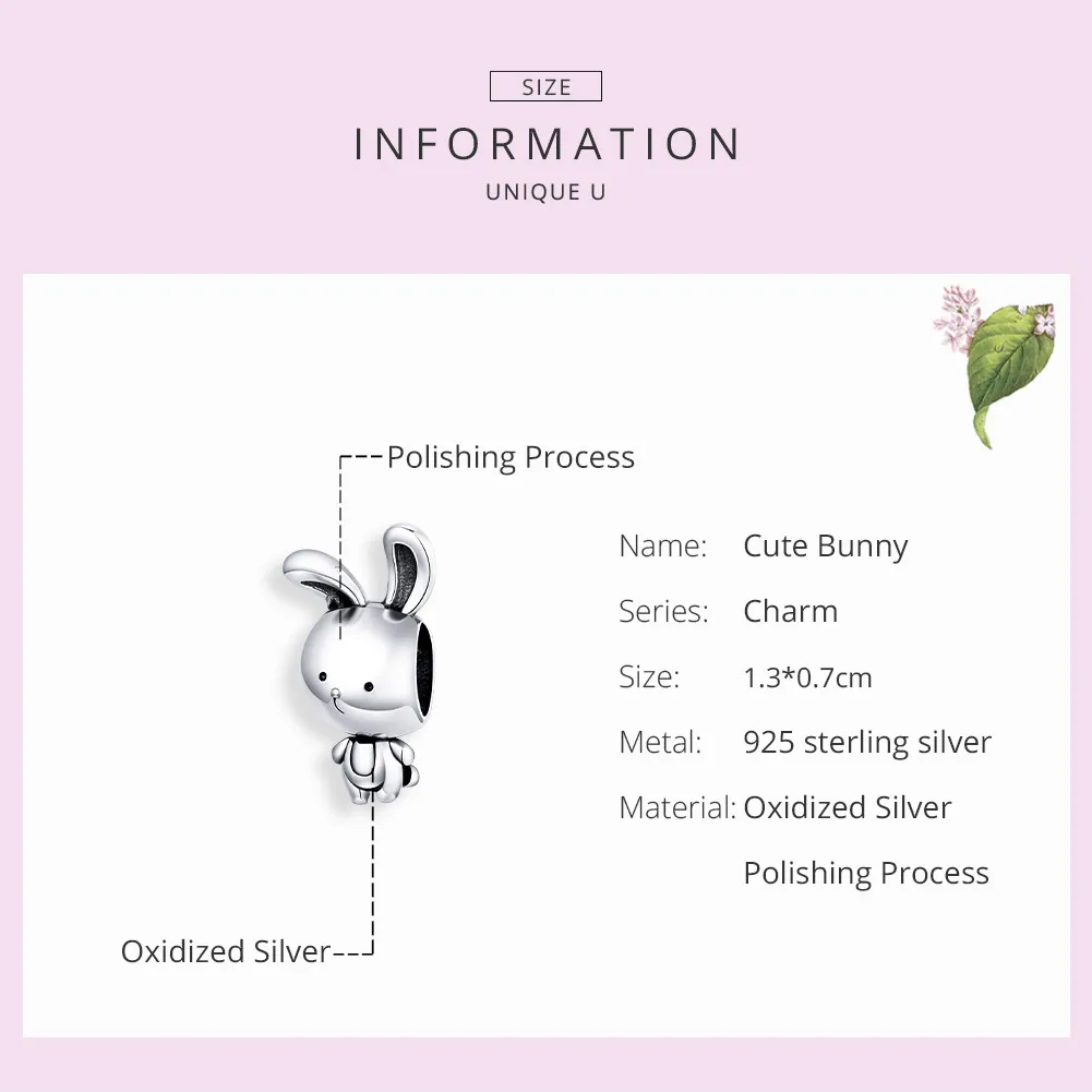 Pandora Style Sølv Søt Bunny Charm - SCC1517