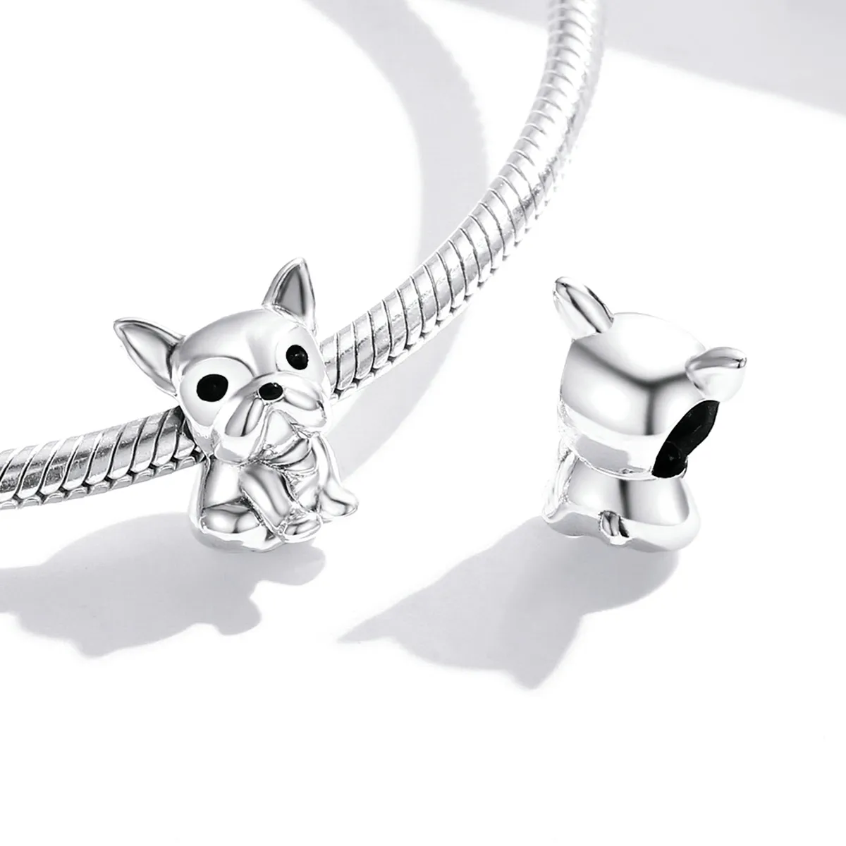 Pandora Style Sølv Søt Frenchie Bulldog Charm - SCC1599