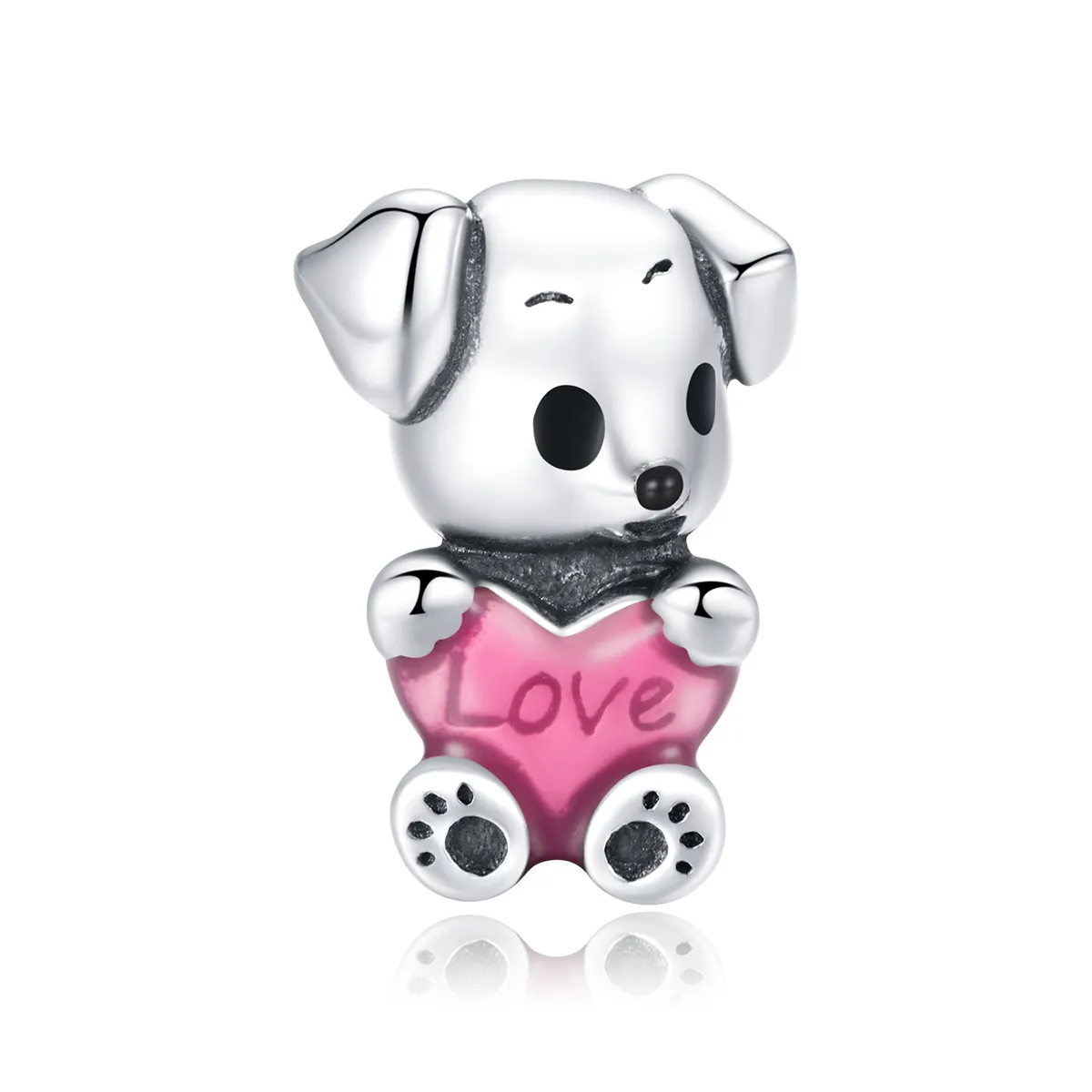 pandora style sølv søt puppy charm scc1677