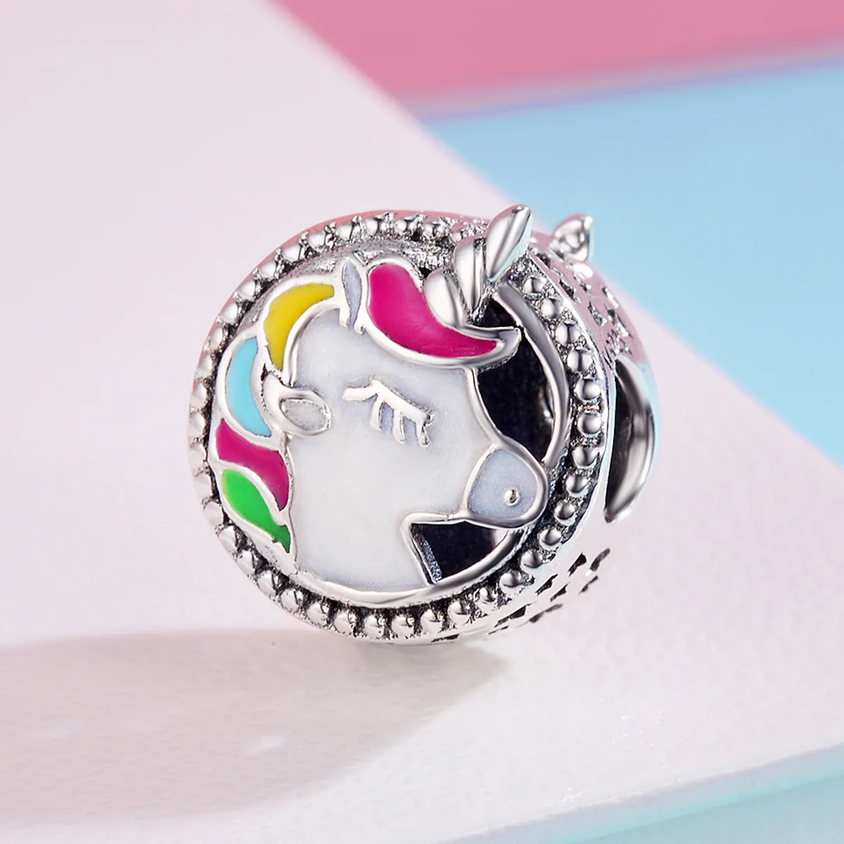 Pandora Style Sølv Vakker Unicorn Charm - SCC362