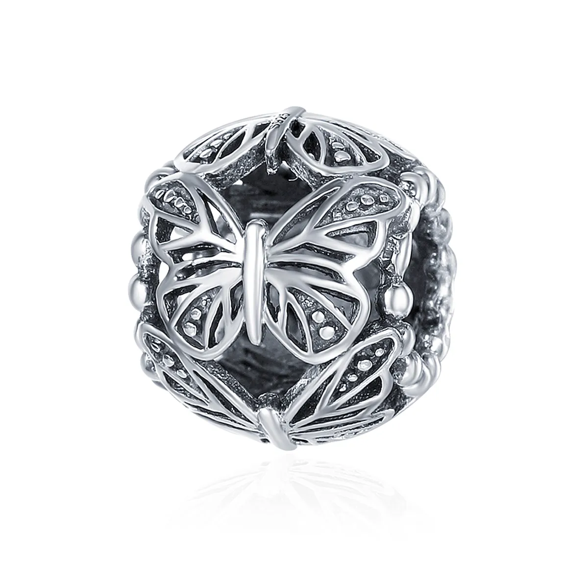 pandora style sølv vintage sommerfugl charm scc491