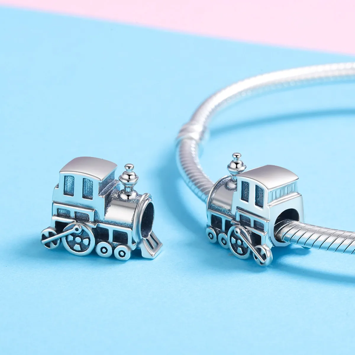 Pandora Style Sølv Vintage Train Charm - SCC507