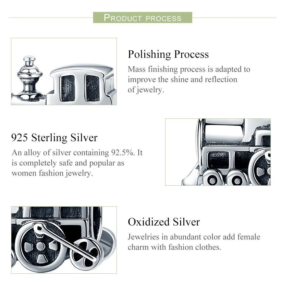 Pandora Style Sølv Vintage Train Charm - SCC507