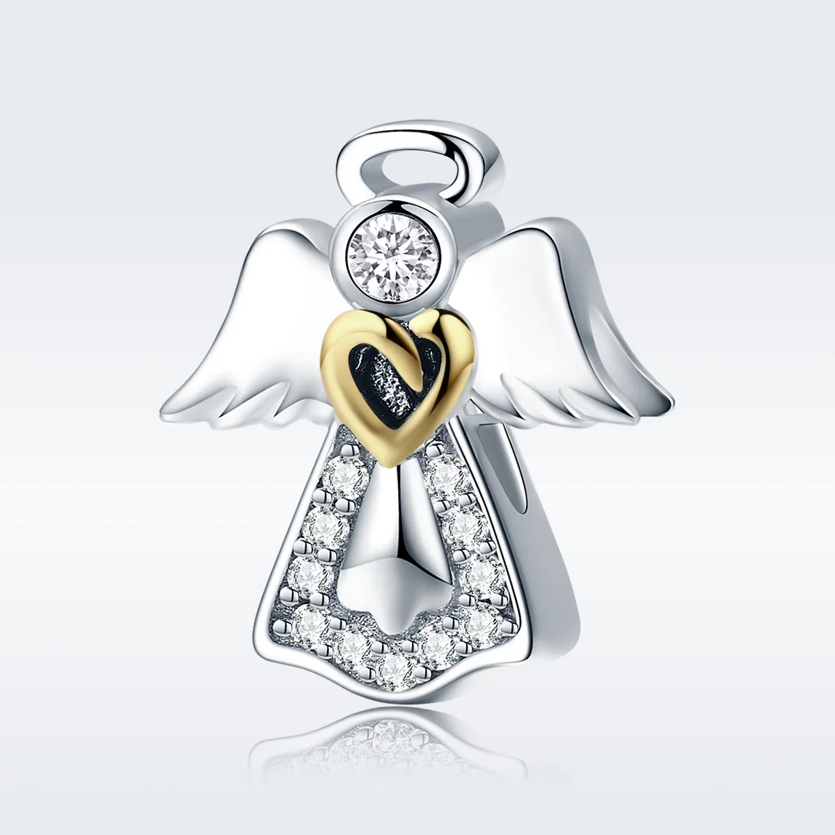 Pandora Style Two Tone Bicolor Guardian Angel Charm - SCC747