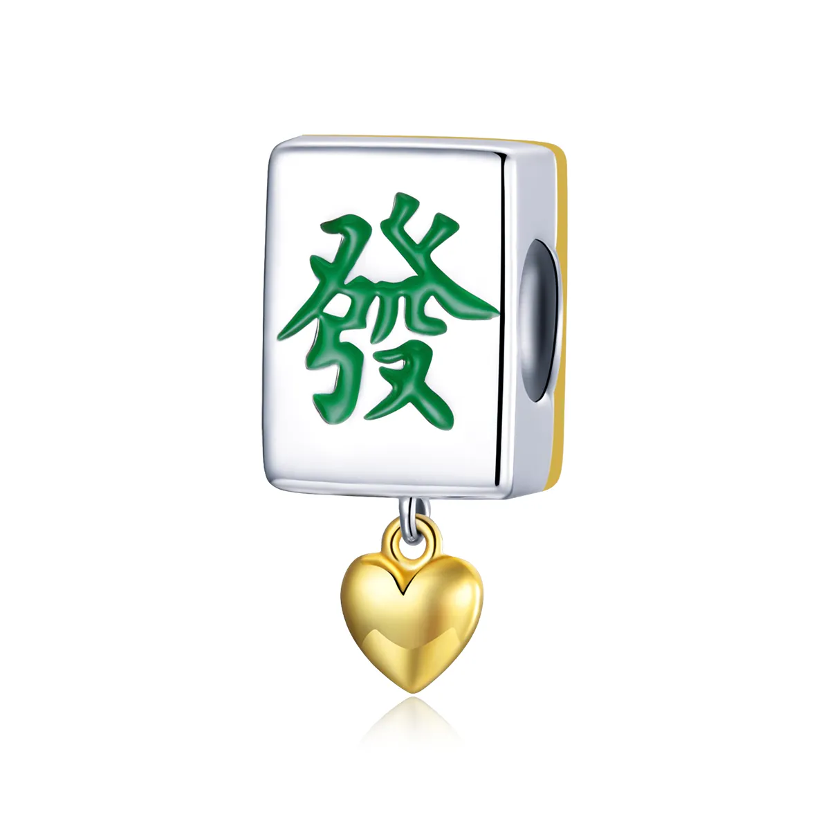 Pandora Style Two Tone Bicolor Mahjong Tiles Charm - SCC1751