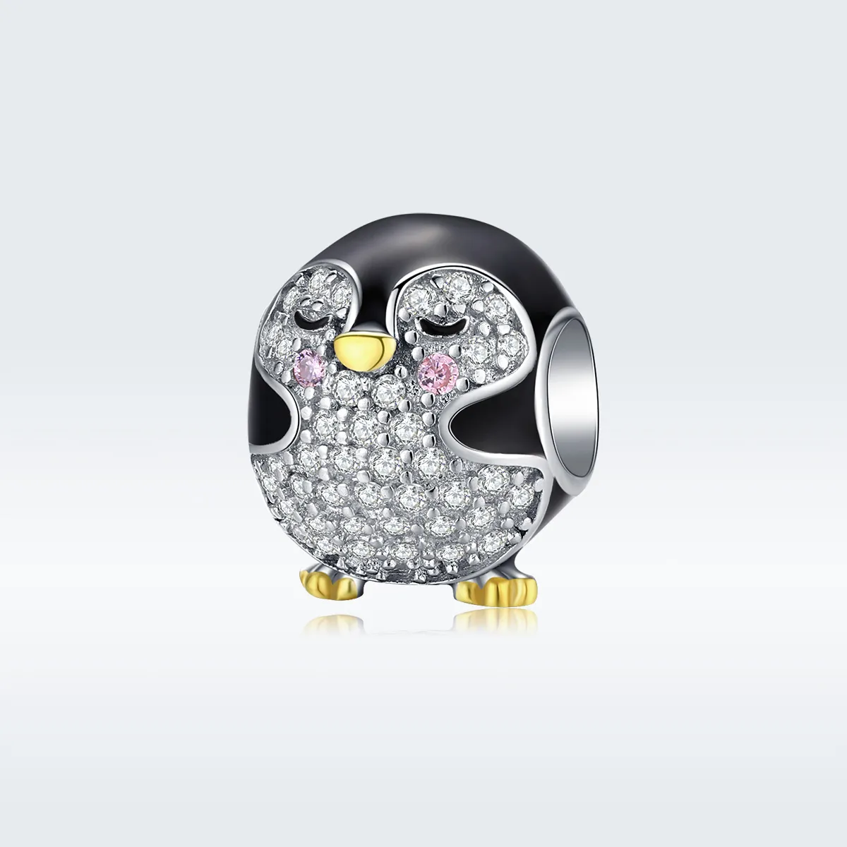 Pandora Style Two Tone Bicolor Penguin Charm - BSC126