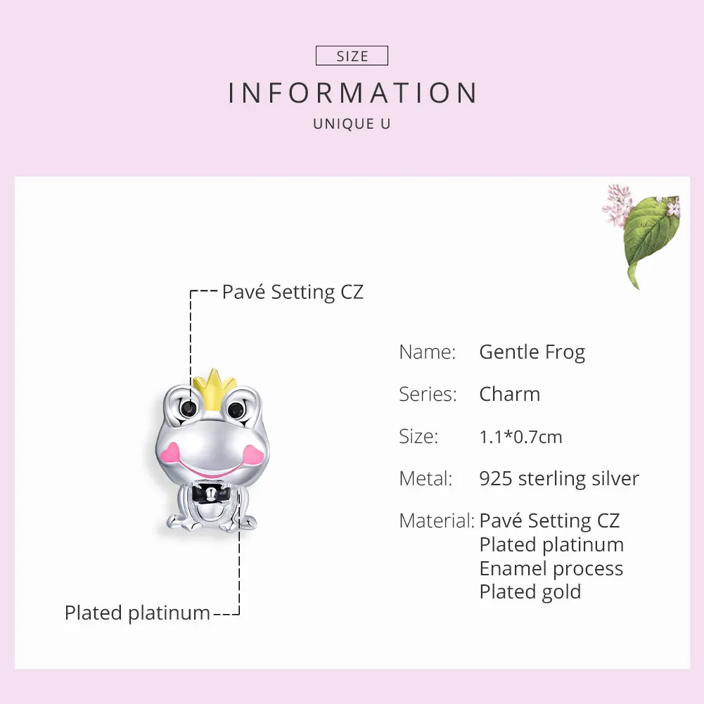 Pandora Style Two Tone Gentle Frog Charm - SCC1769