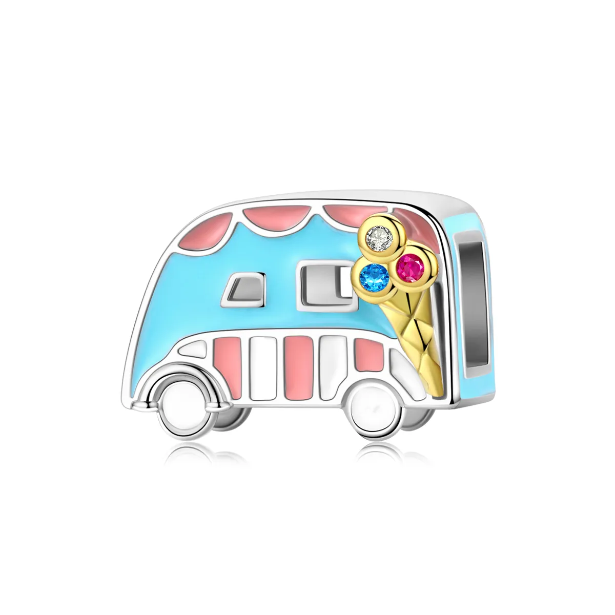 Pandora Style Two Tone Ice-Cream Van Charm - BSC163