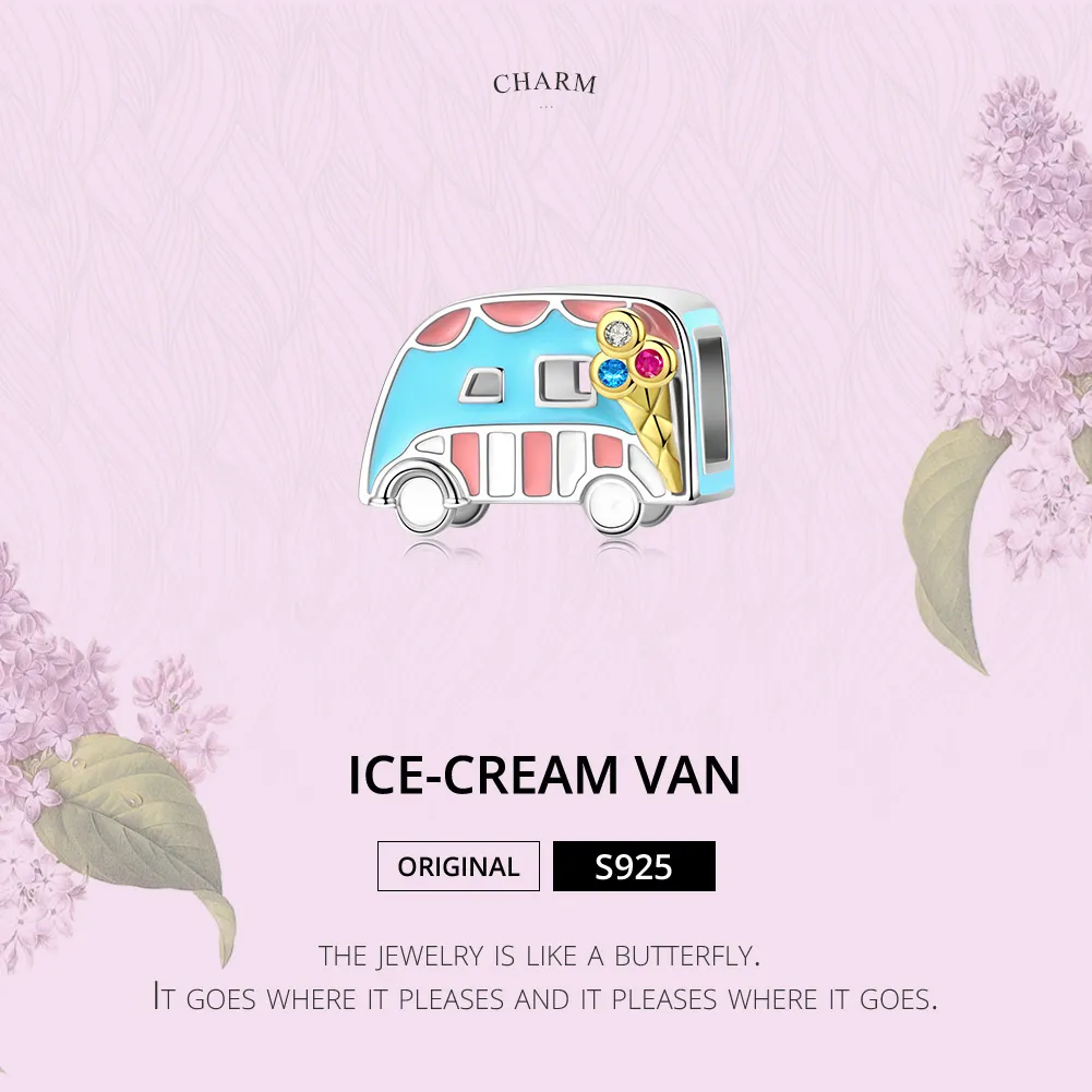 Pandora Style Two Tone Ice-Cream Van Charm - BSC163