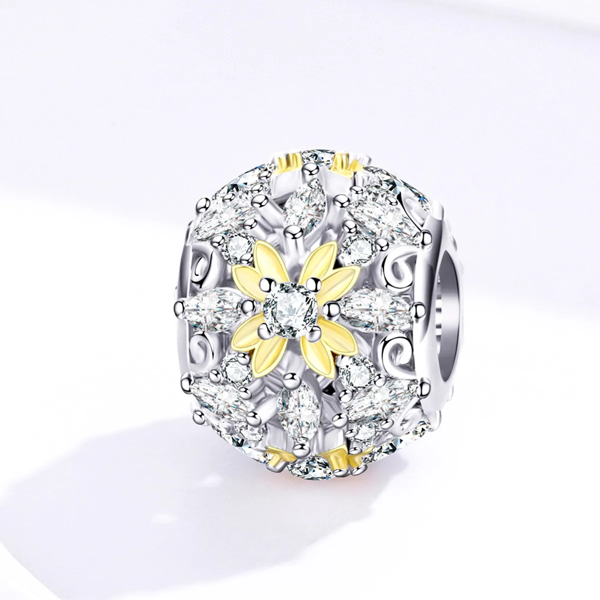 Pandora Style Two Tone Shining Life Charm - SCC1333