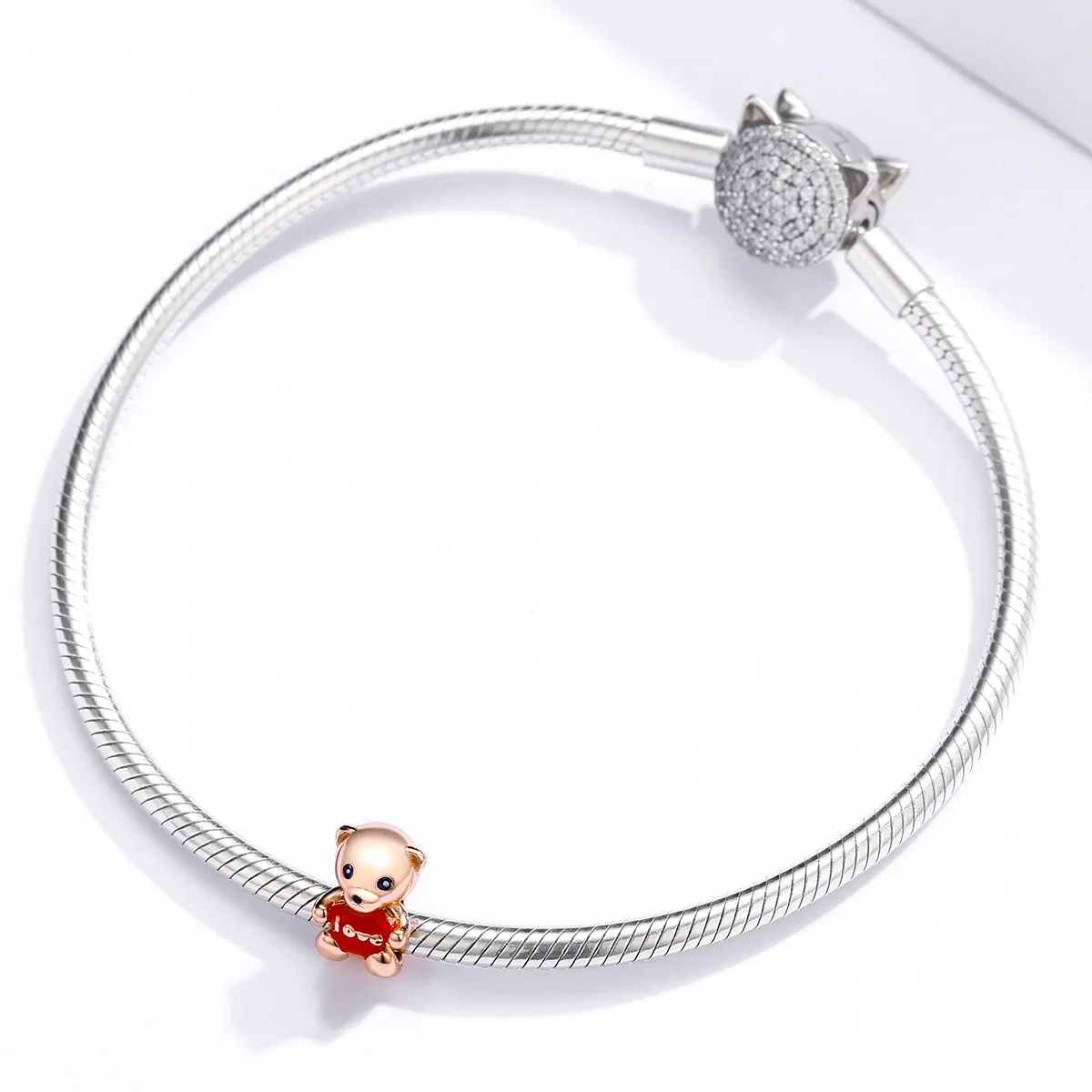 Pandora-stil rosegull bamsesjarm - BSC228