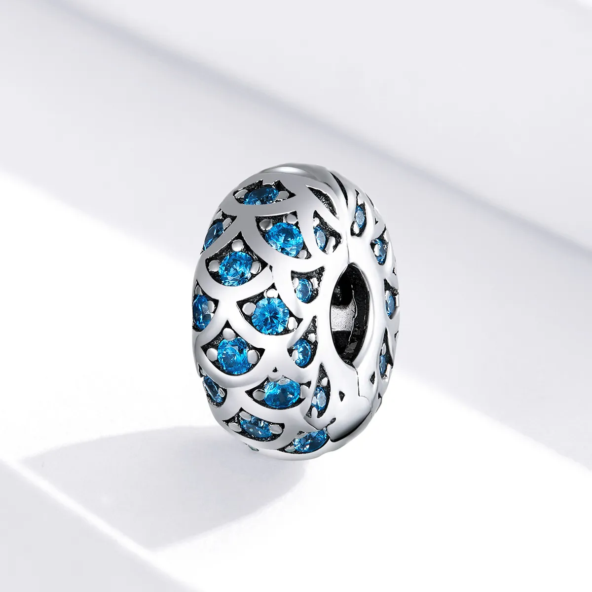 Pandora Style Silver Blue Elegance Clip - SCC1513