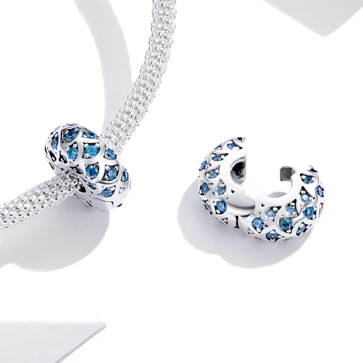 Pandora Style Silver Blue Elegance Clip - SCC1513