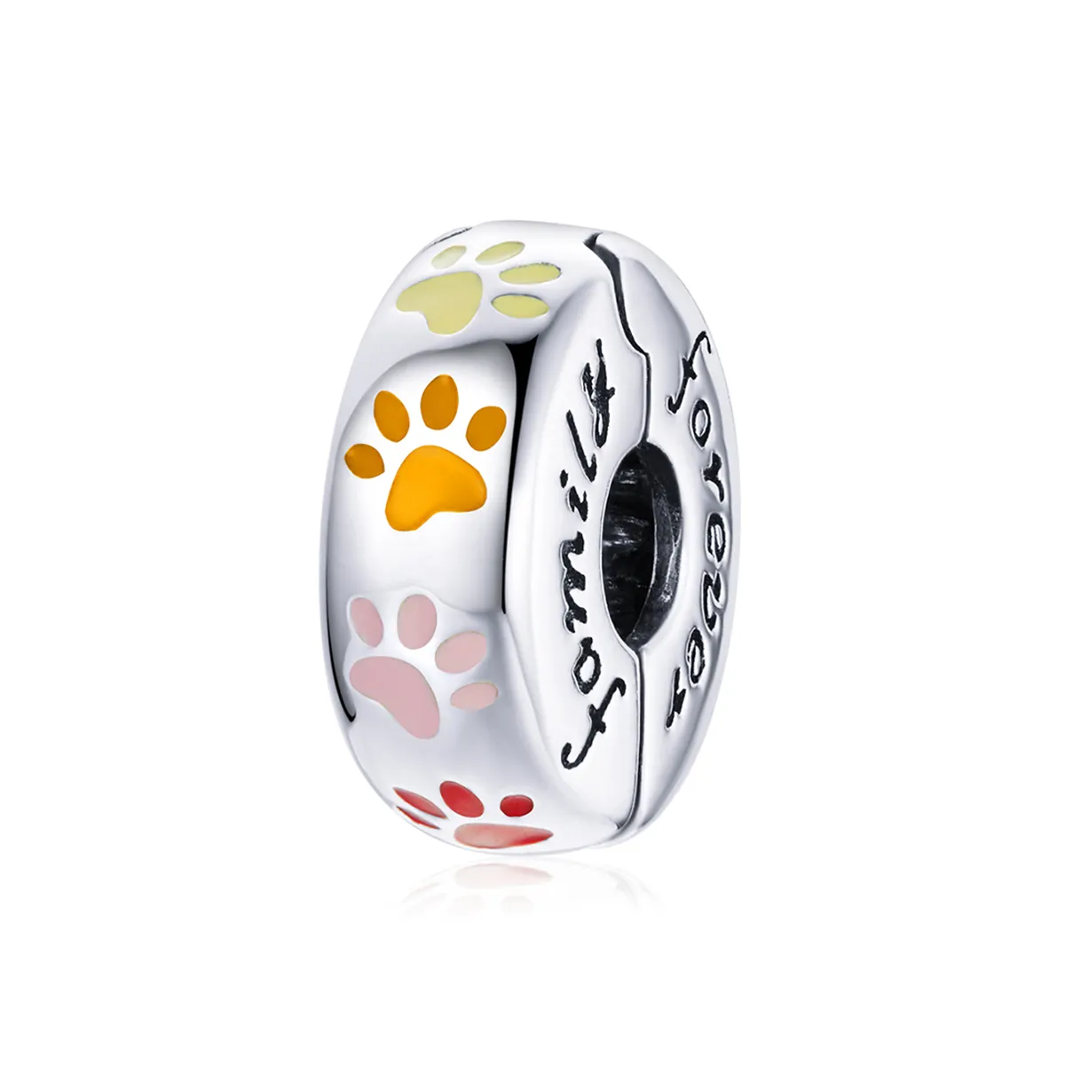 pandora style silver colorful claw prints clip scc1850