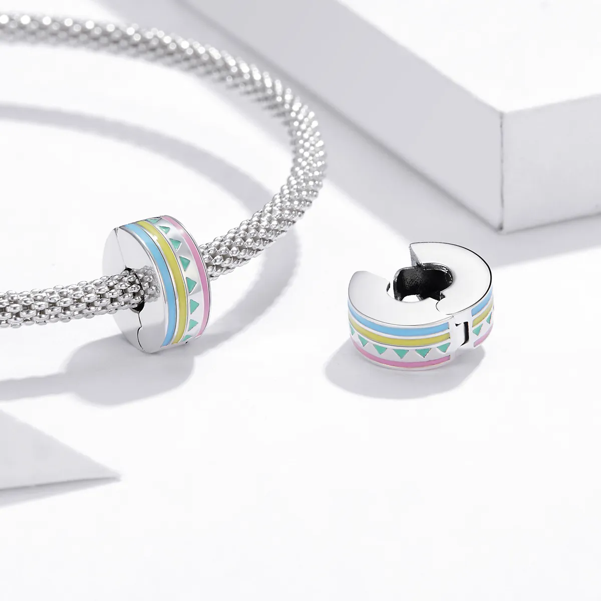 Pandora Style Silver Colorful Clip - SCC1756