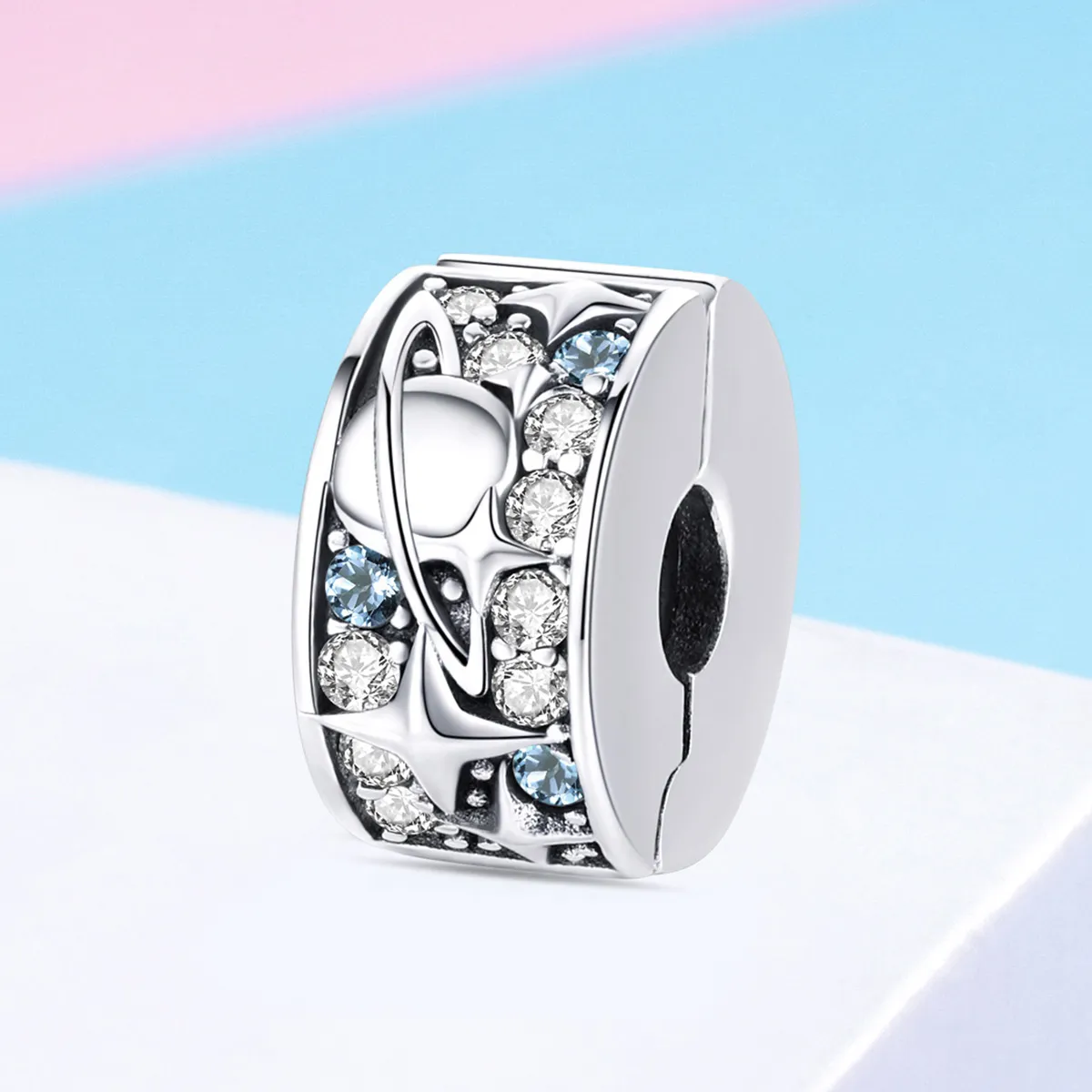 Pandora Style Silver Planet Clip - SCC985