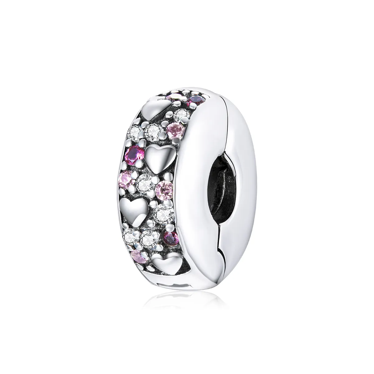 Pandora Style Silver Shining Love Clip - SCC1745