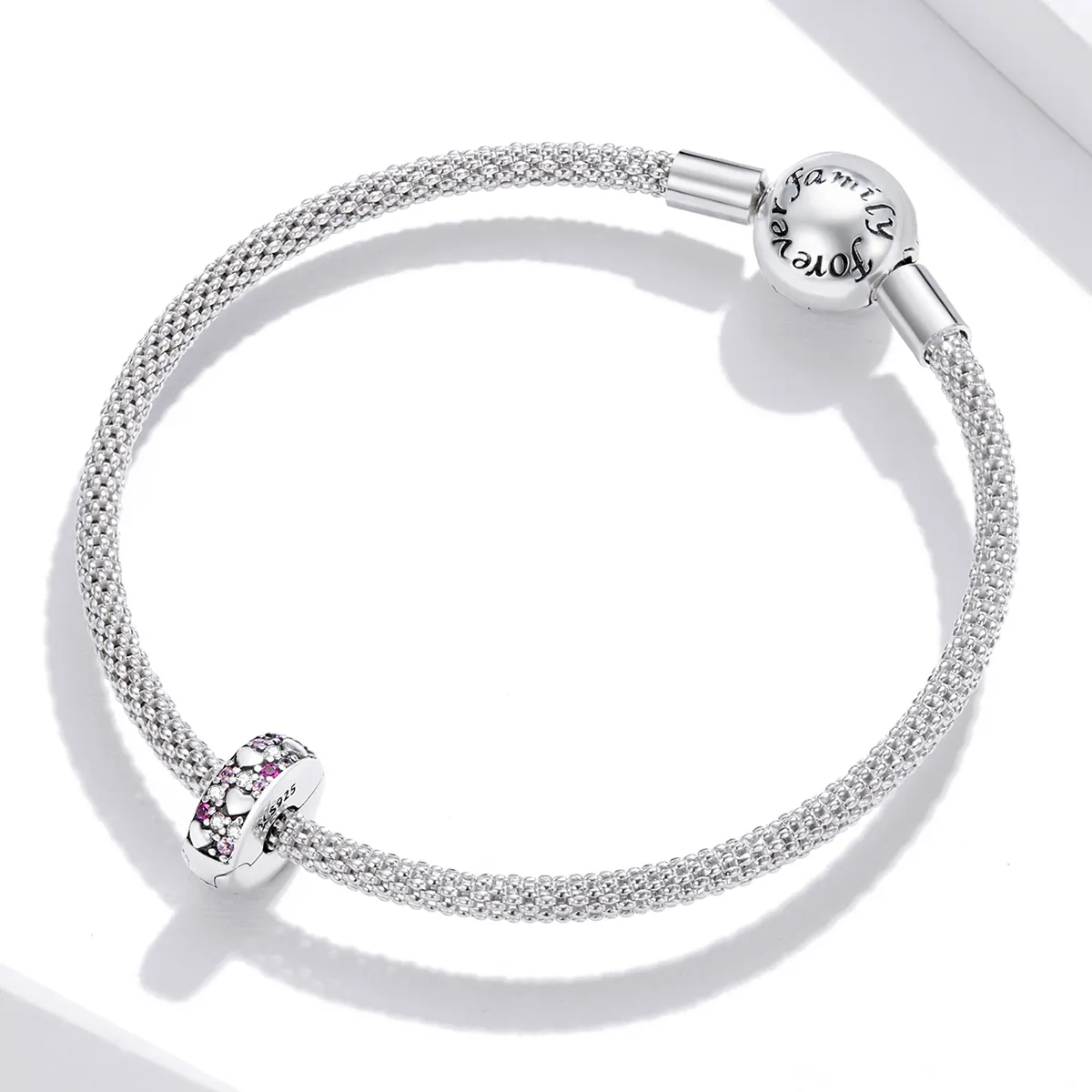 Pandora Style Silver Shining Love Clip - SCC1745