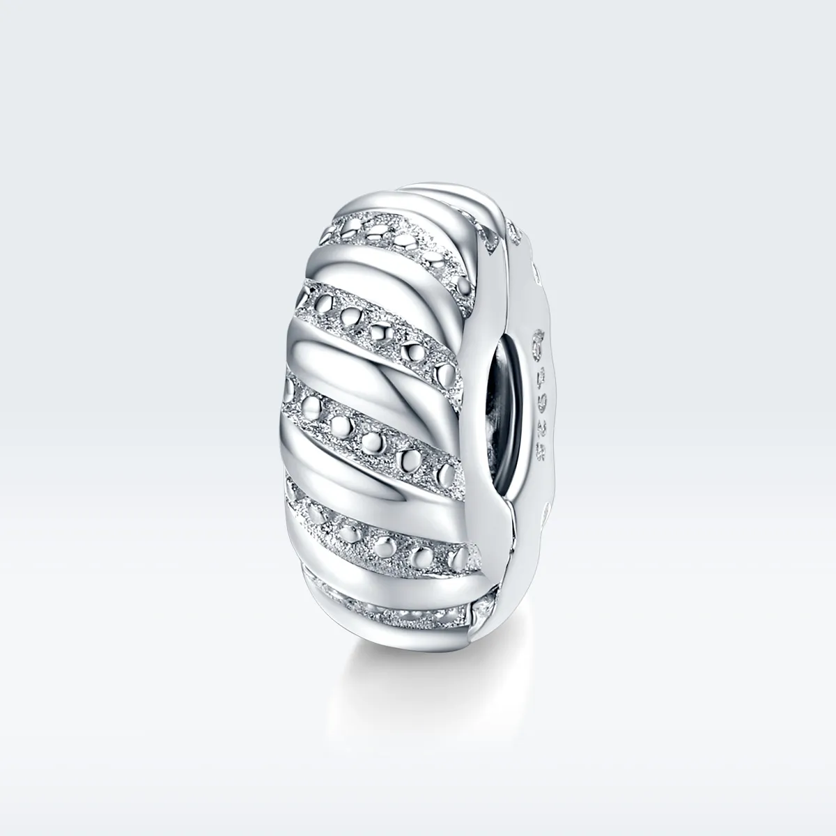 Pandora Style Silver Simple Texture Clip - BSC278