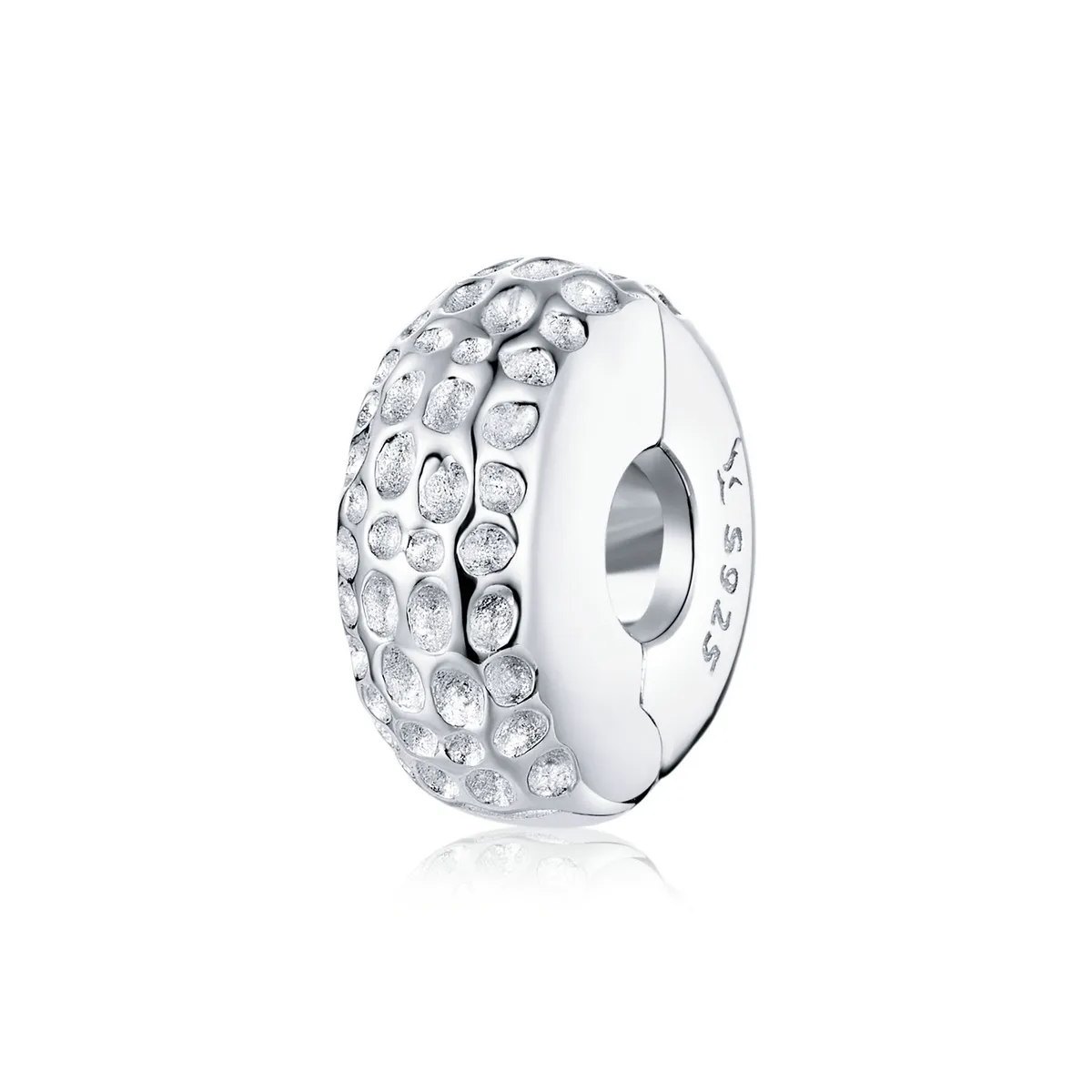 Pandora Style Silver Texture Clip - SCC1490