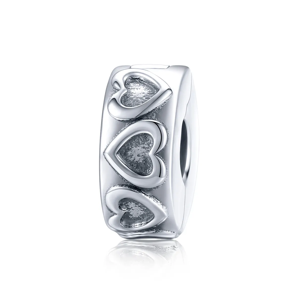 Pandora Style Silver Vintage Relief Clip - SCC1557