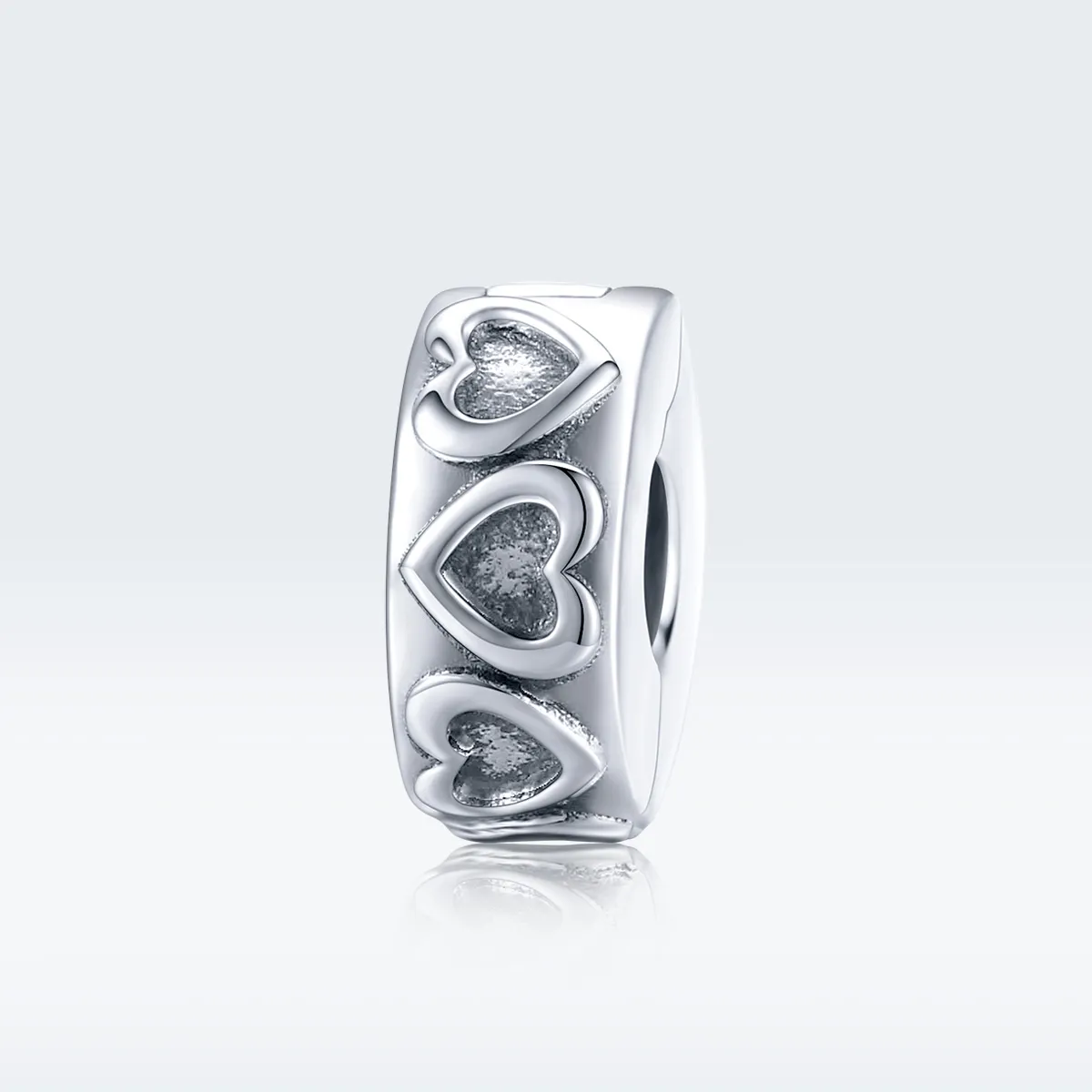 Pandora Style Silver Vintage Relief Clip - SCC1557