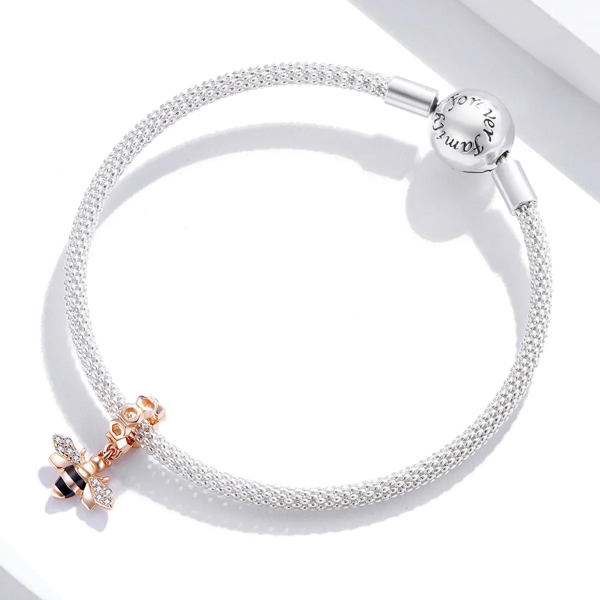 Pandora Style Rose Gold Little Bee Dangle - BSC370