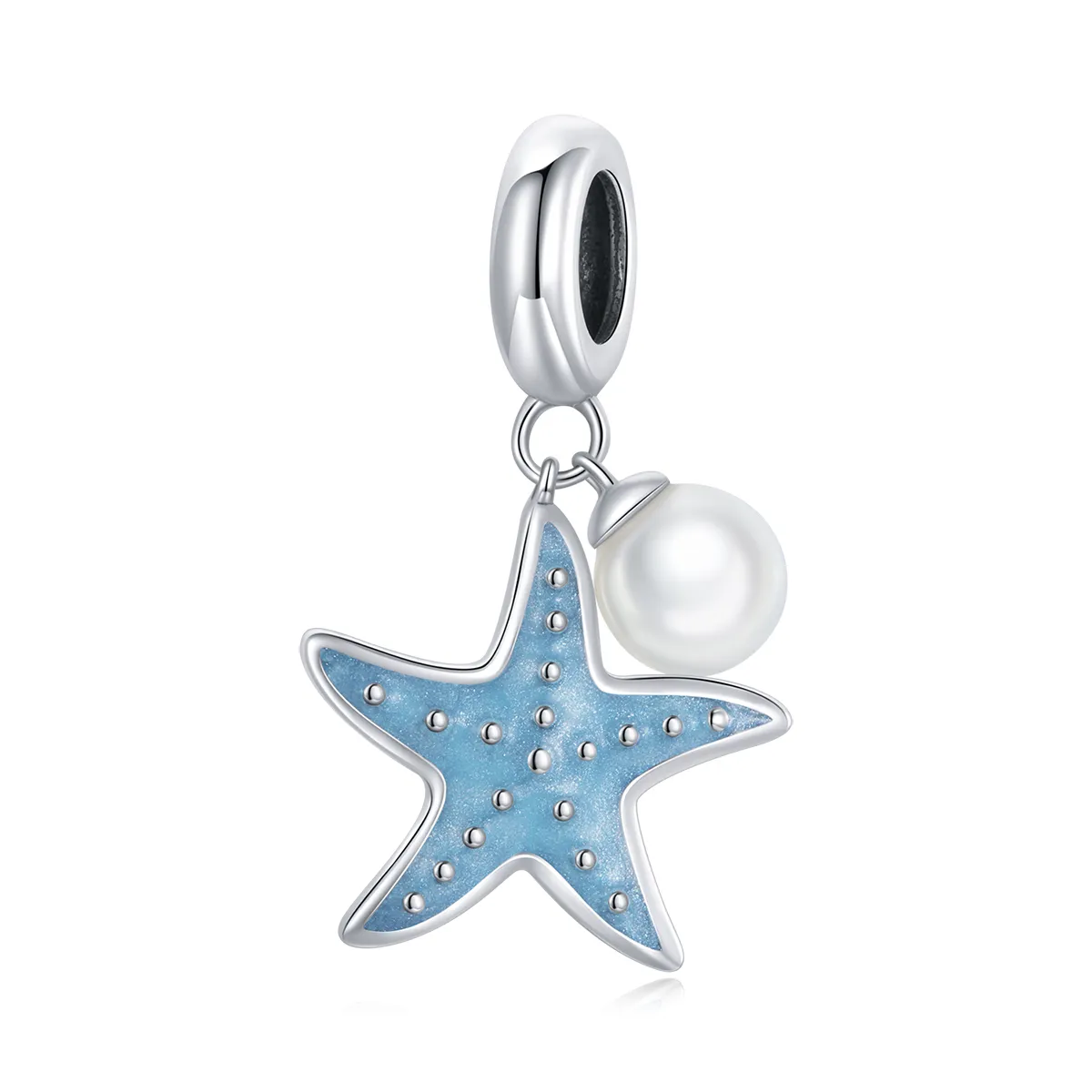 Pandora Style Silver Blue Starfish Dangle - SCC1807