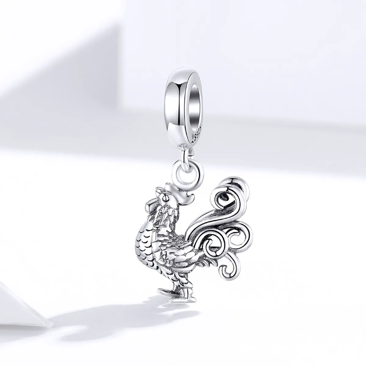 Pandora Style Silver Brave Rooster Dangle - SCC1337