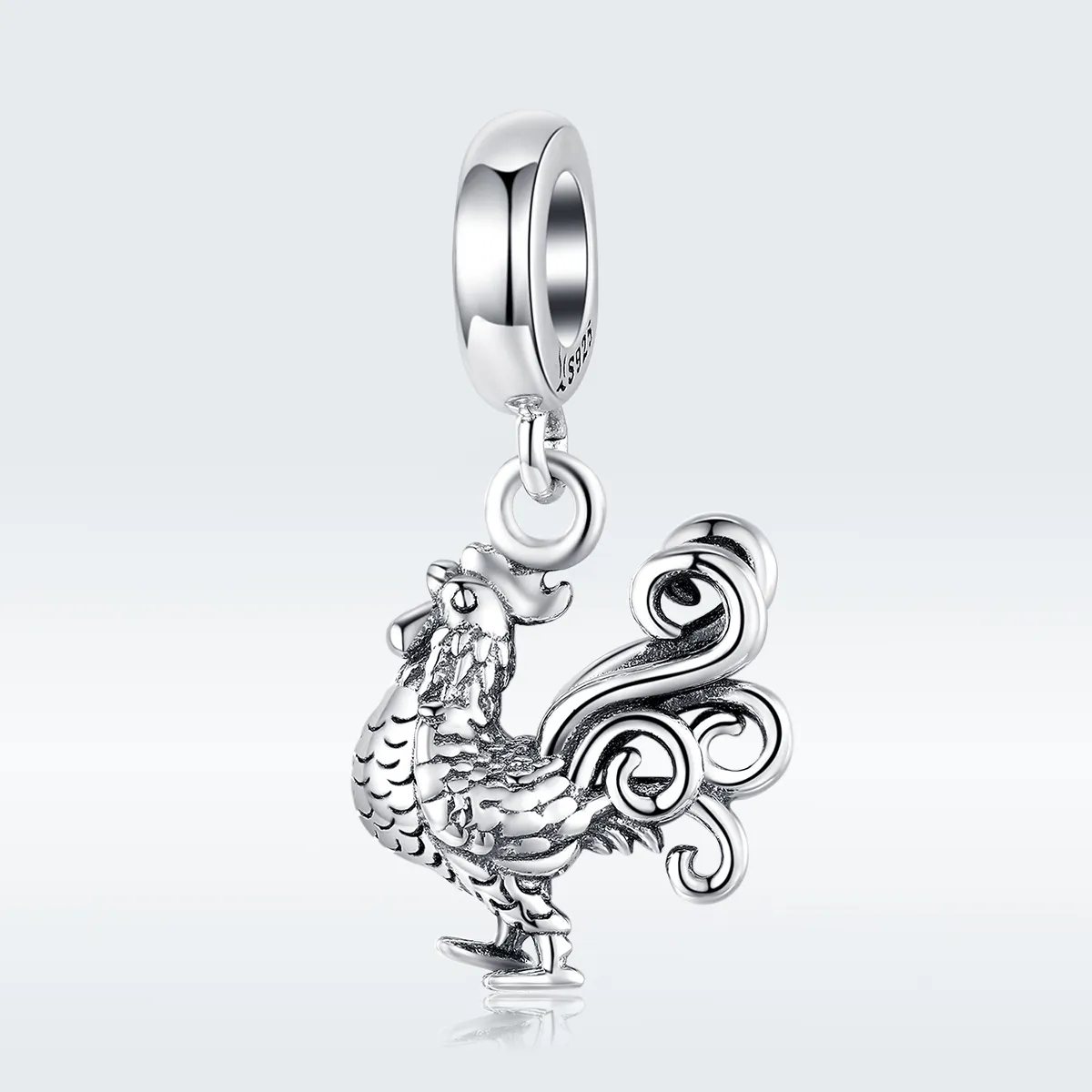 Pandora Style Silver Brave Rooster Dangle - SCC1337