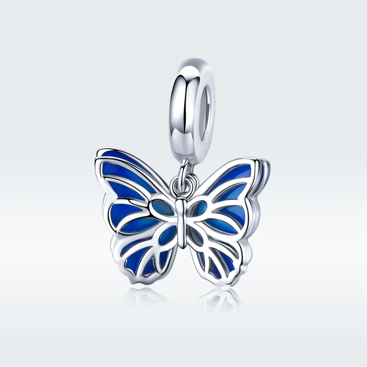 Pandora Style Silver Butterfly Dingle - BSC149