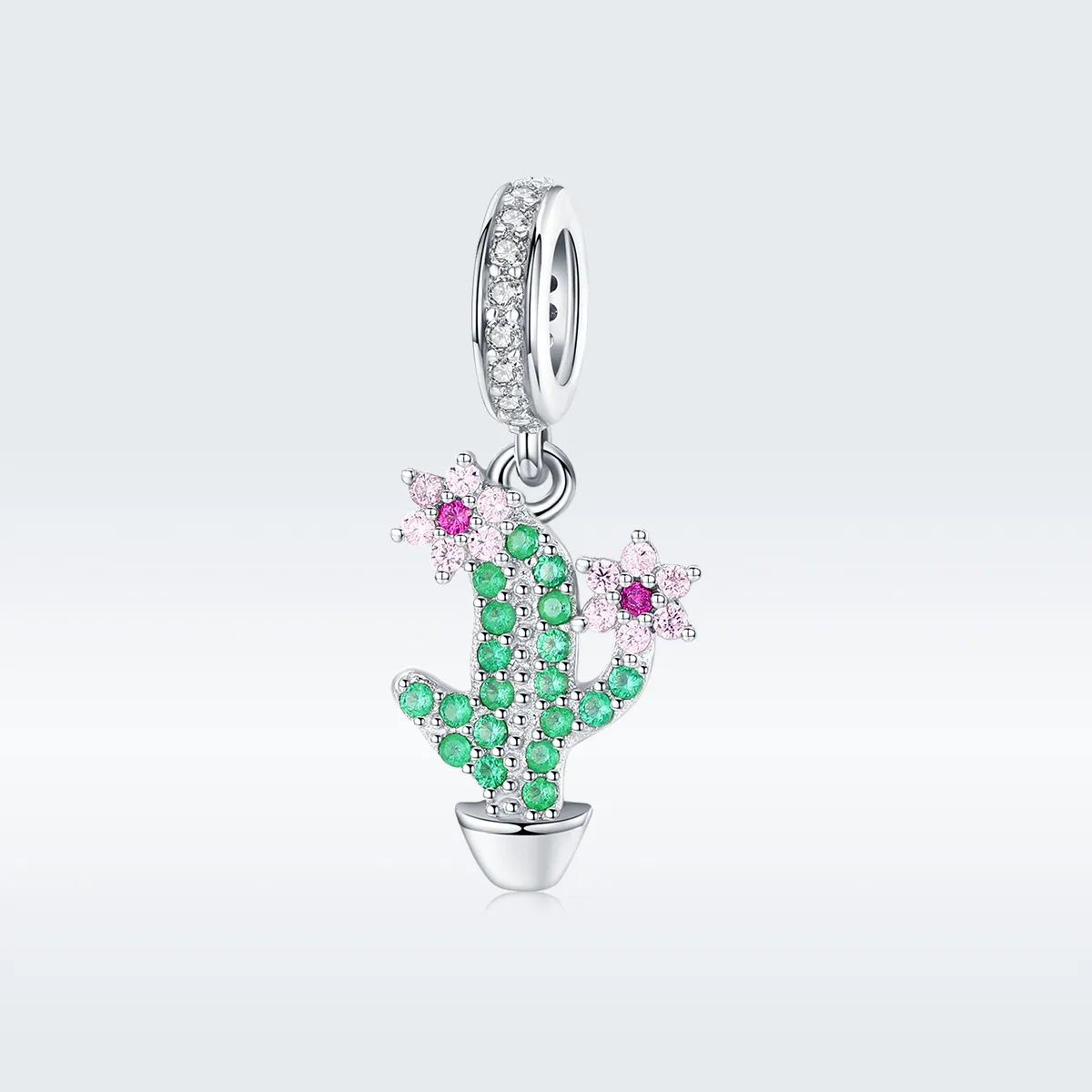 Pandora Style Silver Cactus Dangle - BSC121