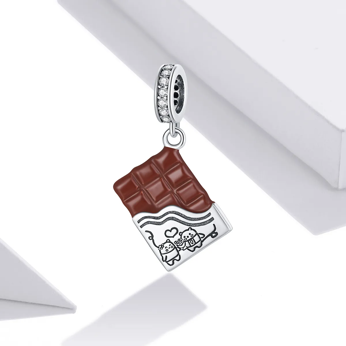 Pandora Style Silver Chocolate Love Dangle - SCC1782