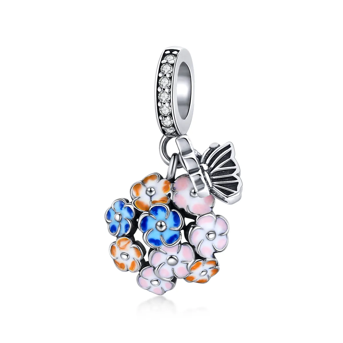 Pandora Style Silver Colorful Garden Dangle - SCC1702