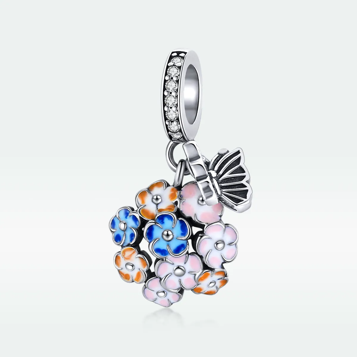 Pandora Style Silver Colorful Garden Dangle - SCC1702