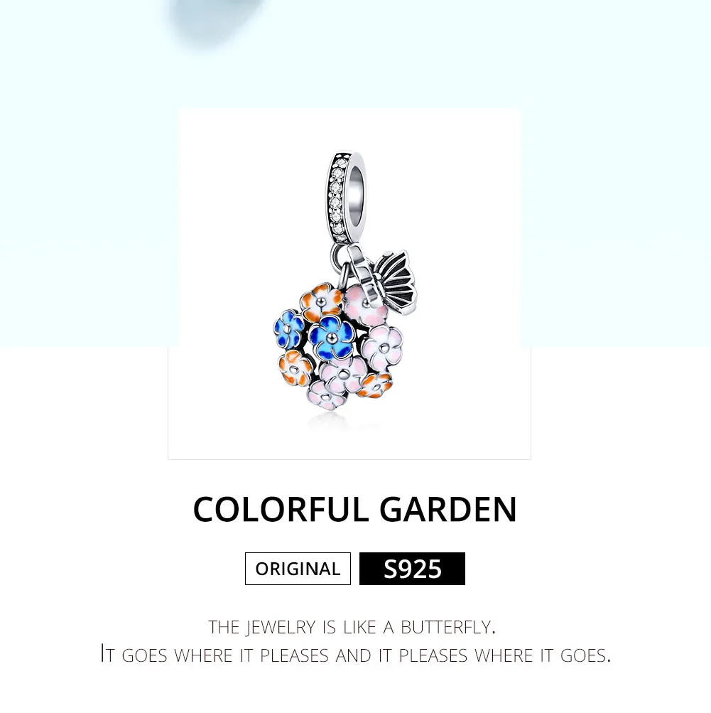 Pandora Style Silver Colorful Garden Dangle - SCC1702