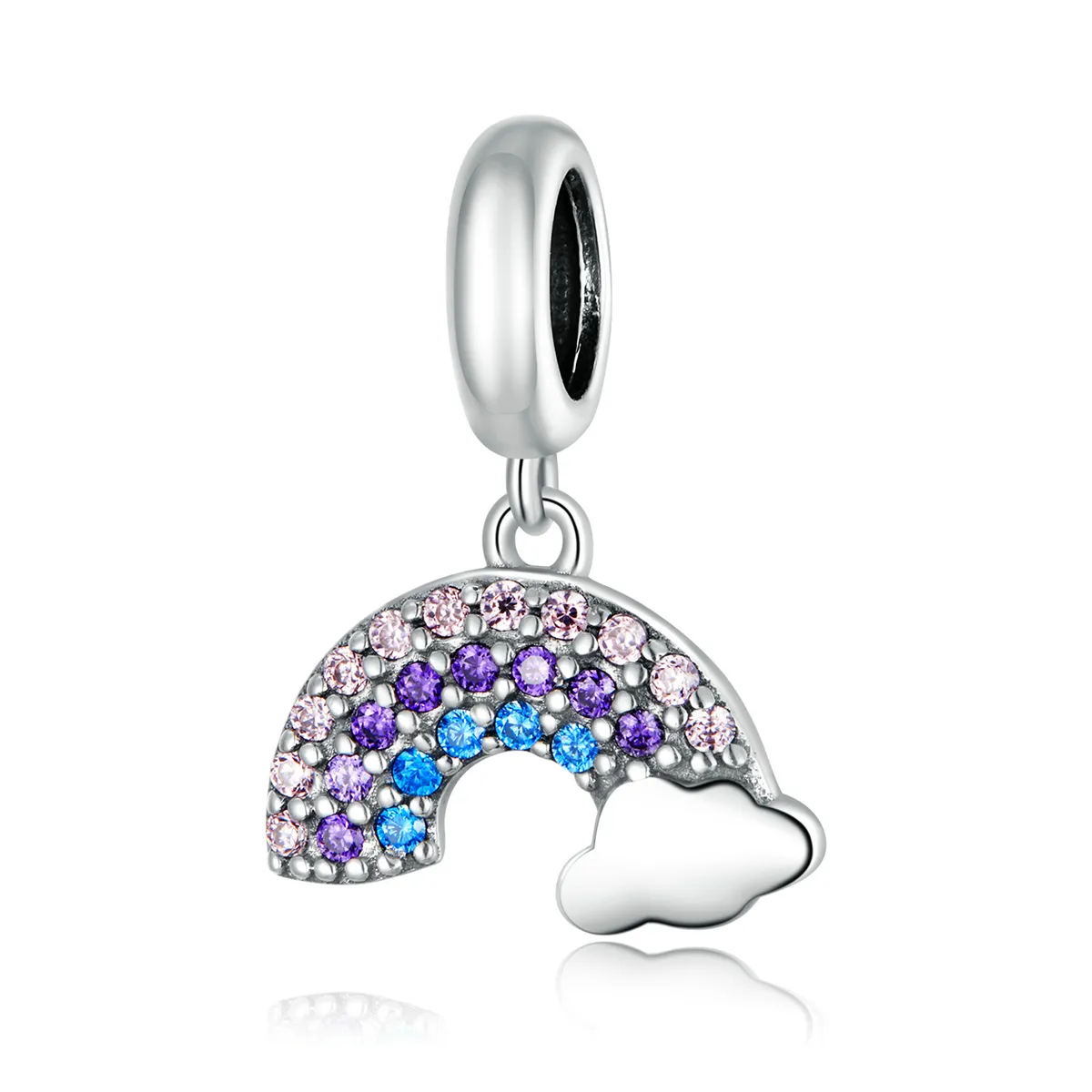 pandora style silver colorful rainbow dangle scc1625