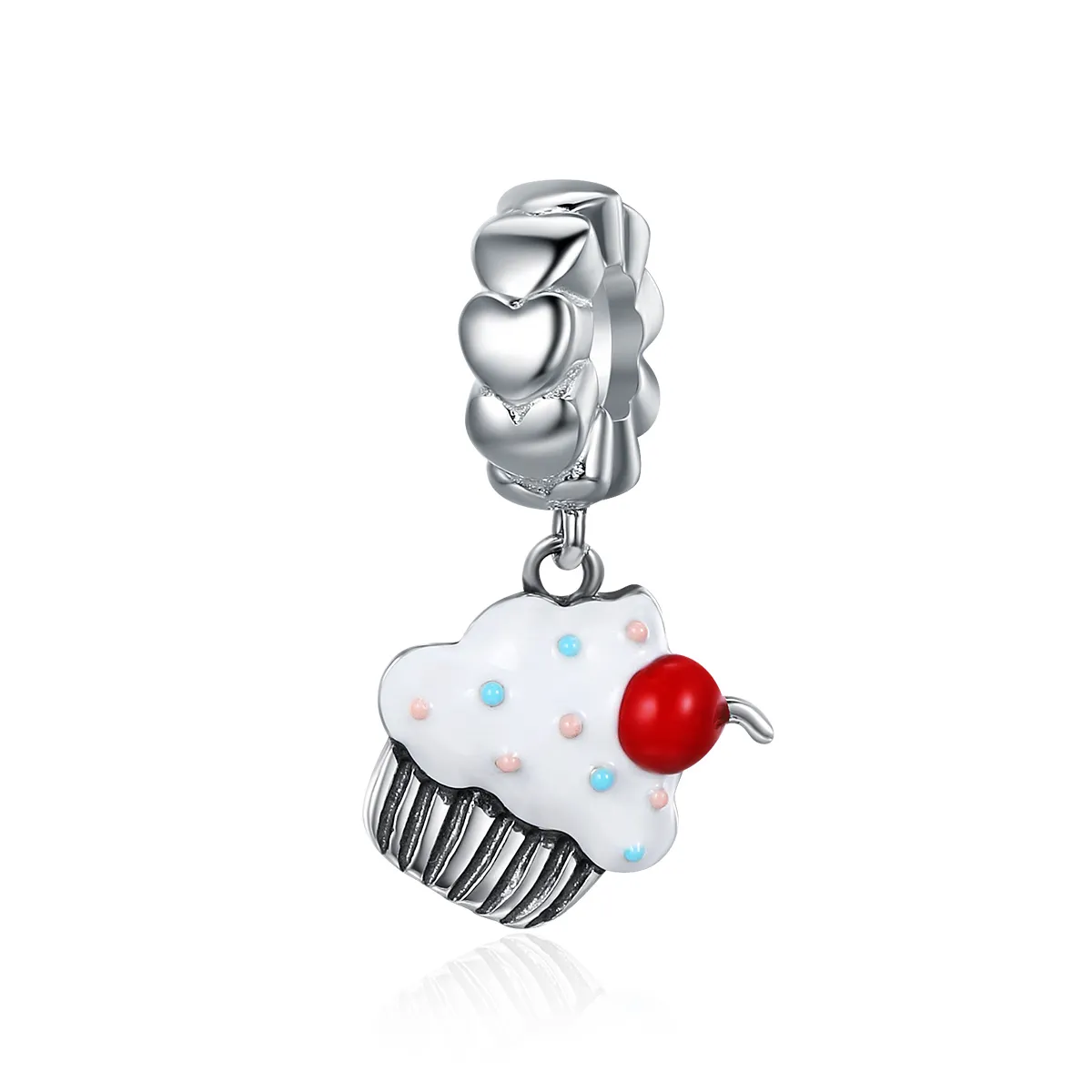 Pandora Style Silver Cupcakes Dangle - SCC350