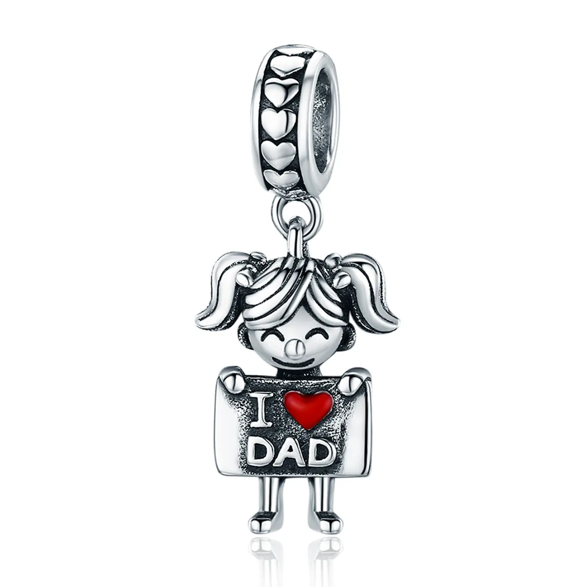 pandora style silver daddys girl dingle scc690