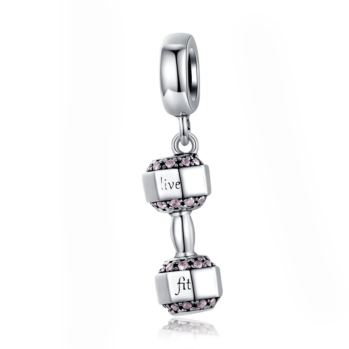 Pandora Style Silver Dumbbell Dangle - SCC1340