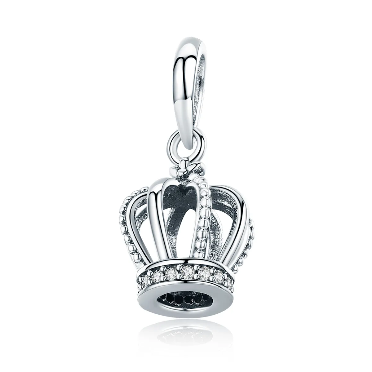 pandora style silver elegant crown dangle scc781