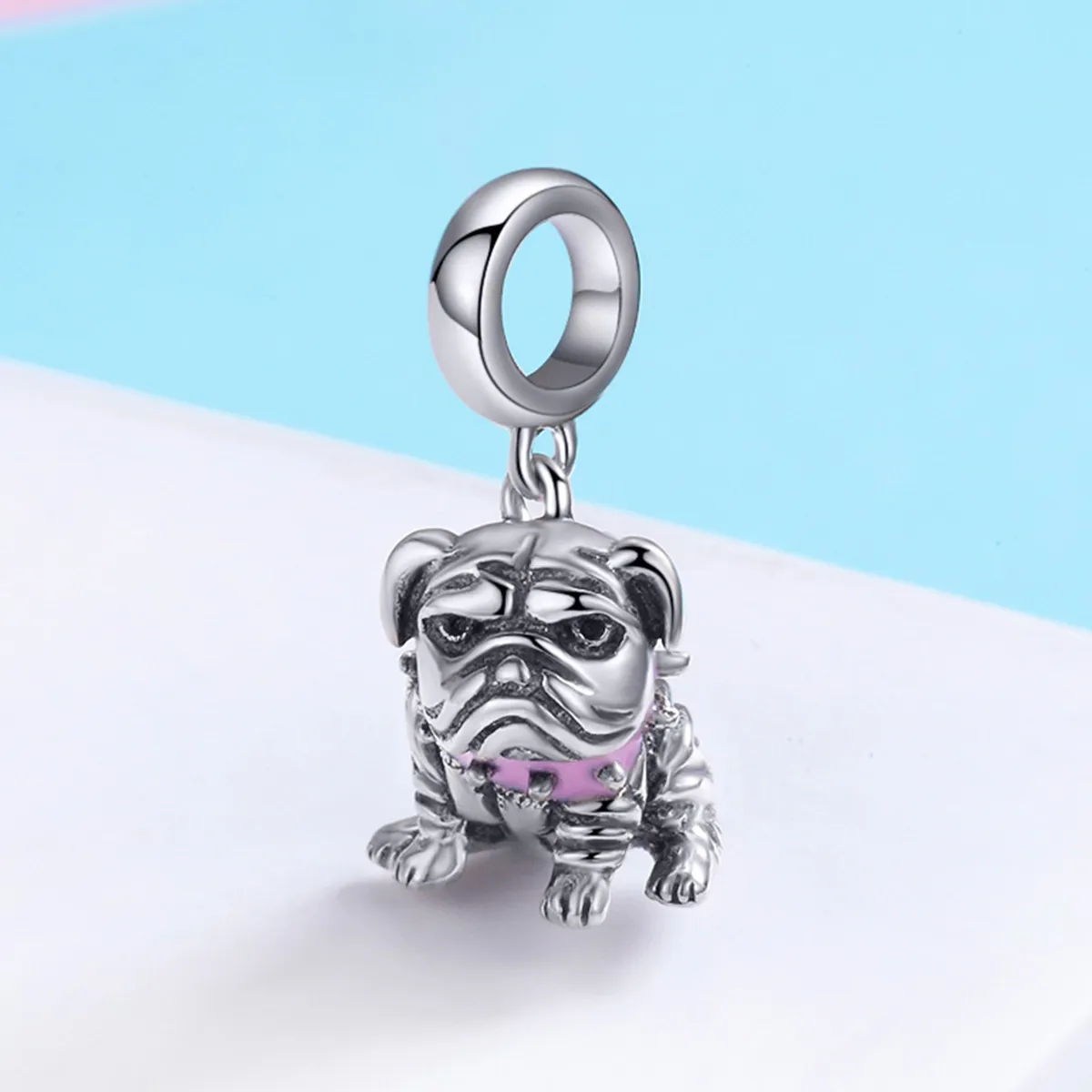 Pandora Style Silver English Bulldogs Dangle - SCC552