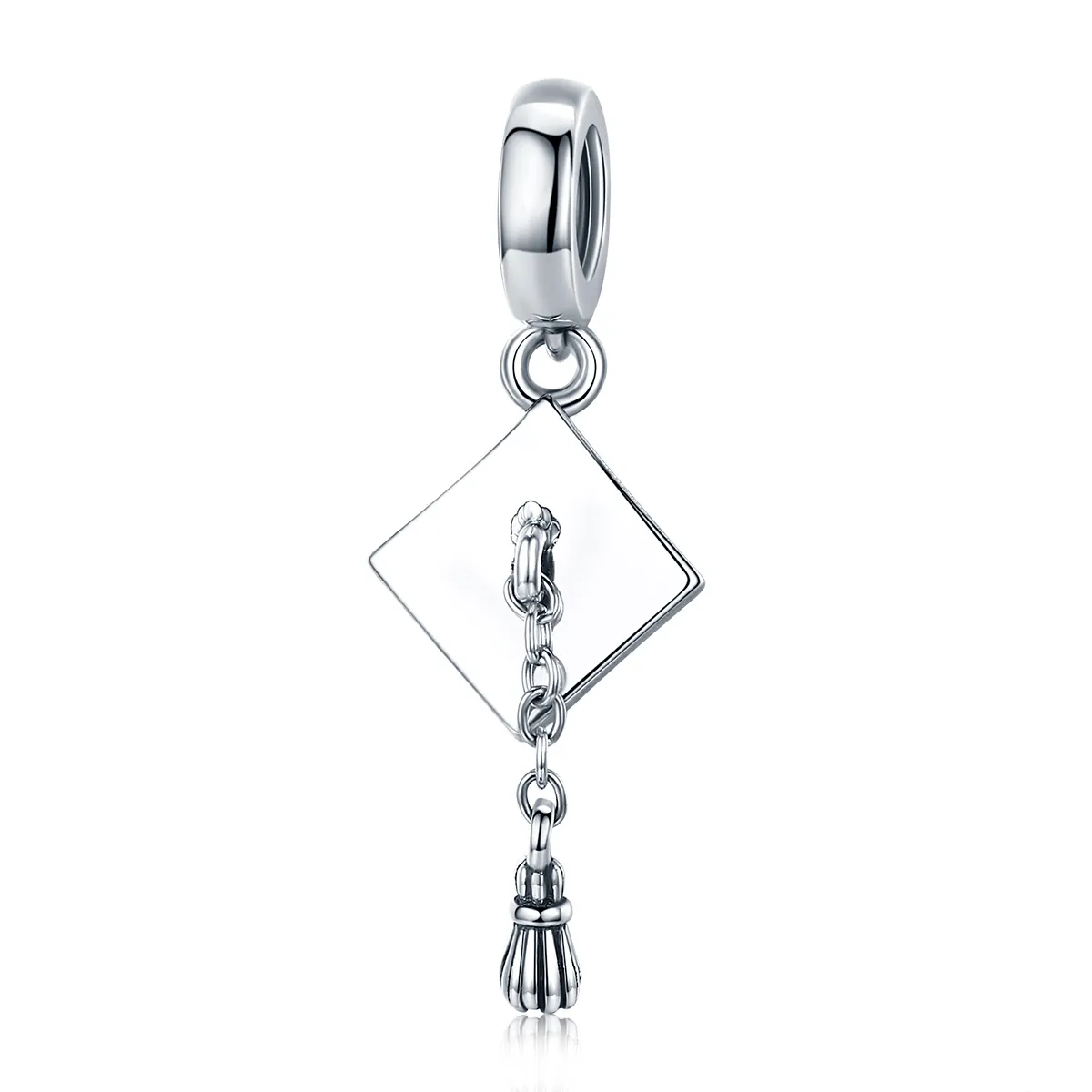 Pandora Style Silver Graduation Trencher Cap Dangle - SCC459