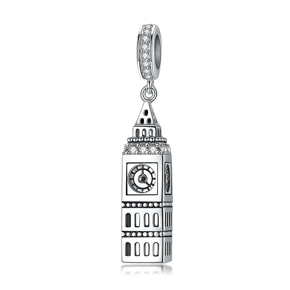 Pandora Style Silver Great Britain Big Ben Dangle - SCC868