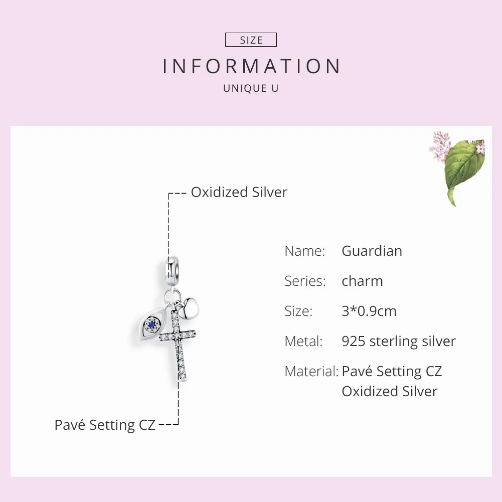 Pandora Style Silver Guardian Dangle - SCC1327